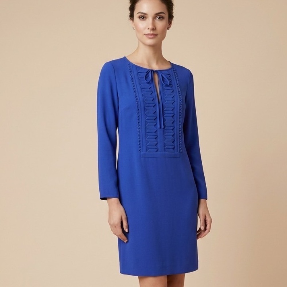 Diane von Furstenberg Iliana Dress 2 Periwinkle Silk Embellished Luxury Shift